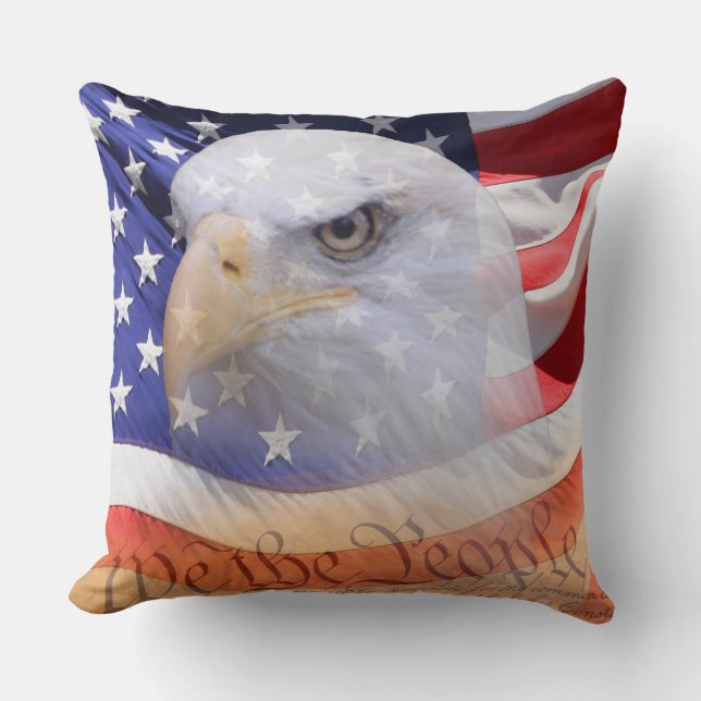 Almofada Declaração de Independência da Bandeira Americana (Frente)