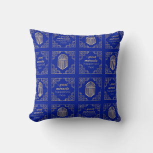 Almofada Deco de Arte de Chanukah/Hanukkah Sonhos Azuis Dou