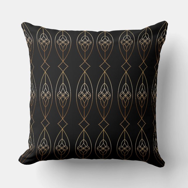 Almofada Deco Preto E Dourado (Frente)
