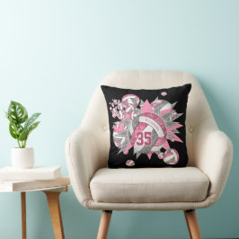 Almofada decor desportivo de vôlei de cinza rosa