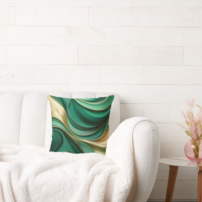 Almofada Decor doméstico verde e Dourado moderno (Sofá)