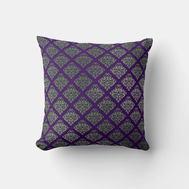 Almofada Decor Verde Roxo Elegante (Frente)