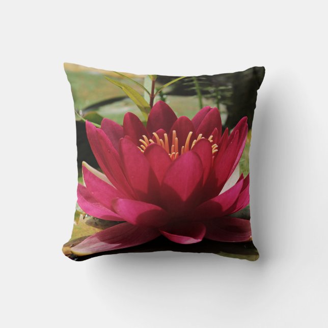 Almofada Decoração Asiática Flor de Lírio de Água (Frente)