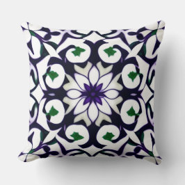 Almofada Decoração Clássica Moderna Floral Simétrica Branco