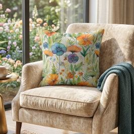 Almofada Decoração Country Francesa Aquarela Flores Silvest
