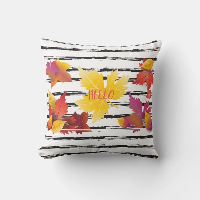 Almofada Decoração da escova das folhas de bordo da queda (Frente)