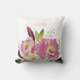 Almofada Decoração de berçário de menina com flores rosa em