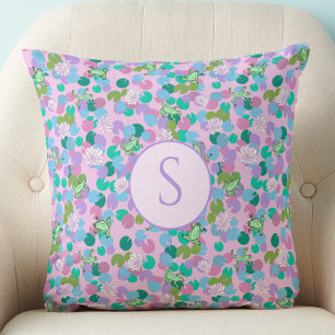 Almofada Decoração de berçário de menina com sapo rosa fofo