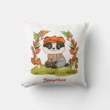 Decoração de berçário de outono com adorável texug