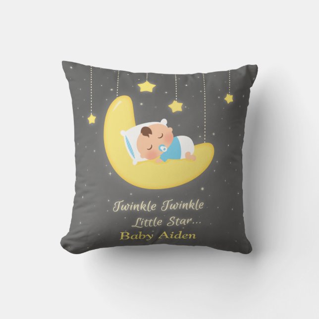 Almofada Decoração de Berçário Estrela Brilhante Bebê (Frente)