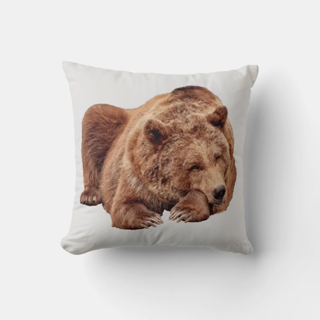 ALMOFADA DECORAÇÃO DE CABANA DE URSO CINZENTO (Frente)