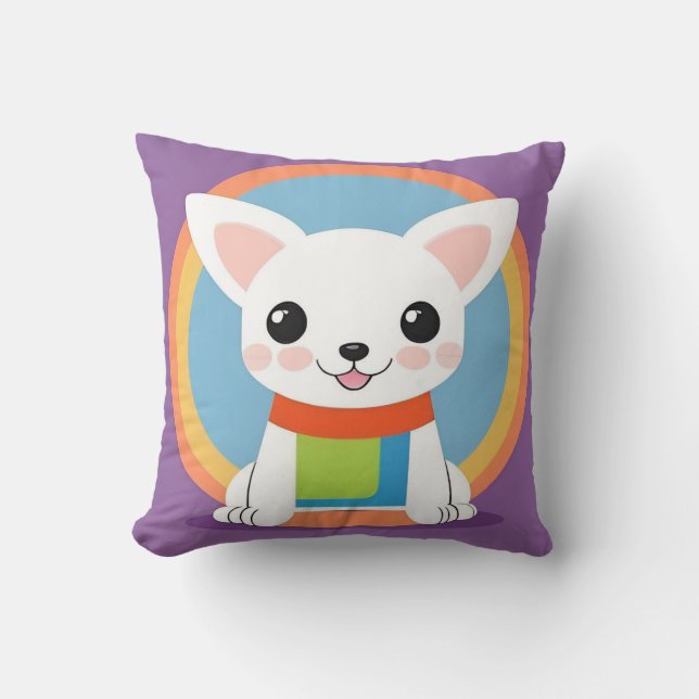 Almofada Decoração de Casa Cachorro Desenho Animado Minimal (Frente)