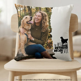 Almofada Decoração de casa com foto de mãe do Golden Retrie