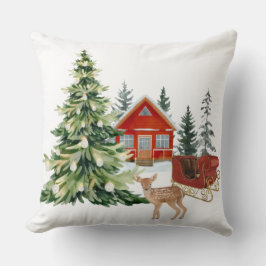 Almofada Decoração de casa de inverno calma inspirada em bo