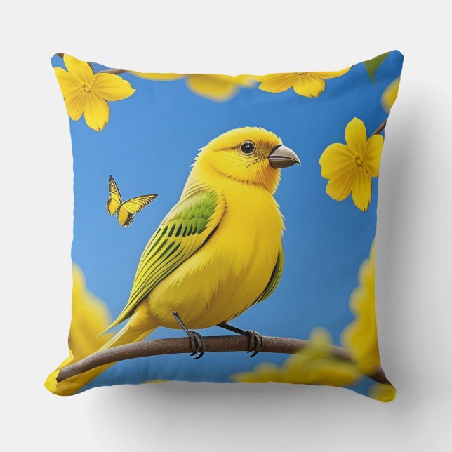 Almofada 🕊️ Decoração de Casa Estilo Natureza Pássaro Amar (Frente)