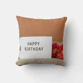 Almofada Decoração de flor de etiqueta de aniversário