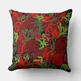 Almofada Decoração de flor vermelha