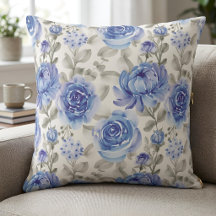Decoração de Jardim Botânico Floral em Aquarela Az