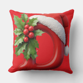 Almofada Decoração de monograma com letra D para casa no Na