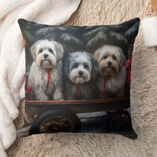 Almofada Decoração de Natal de Havanese Snowy Sleigh (Cobertor)