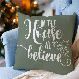 Almofada Decoração de Natal Nesta Casa Nós Acreditamos