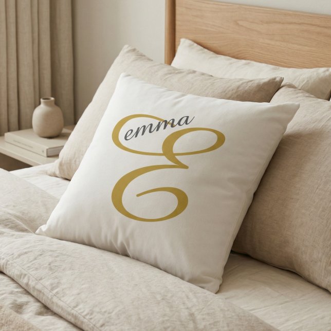 Almofada Decoração de Nome Emma Elegante Dourado (Criador carregado)