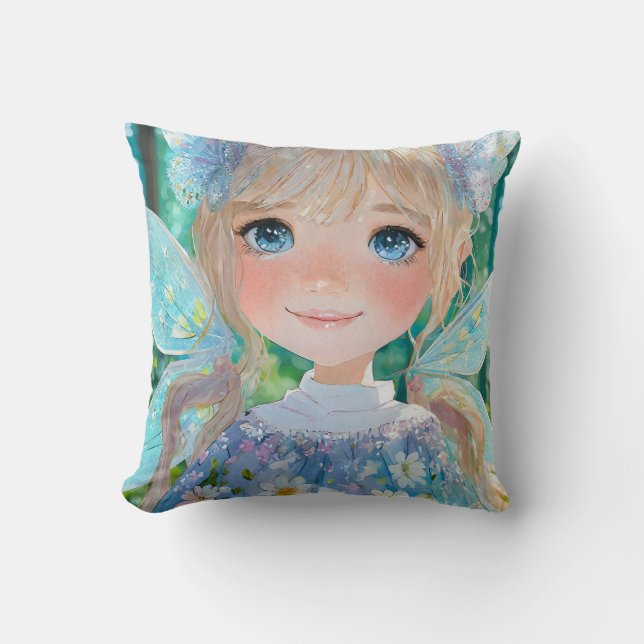 Almofada Decoração de parede em cores Fairy Blue (Frente)