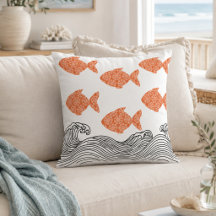 Decoração de Peixes Costeiros em Onda