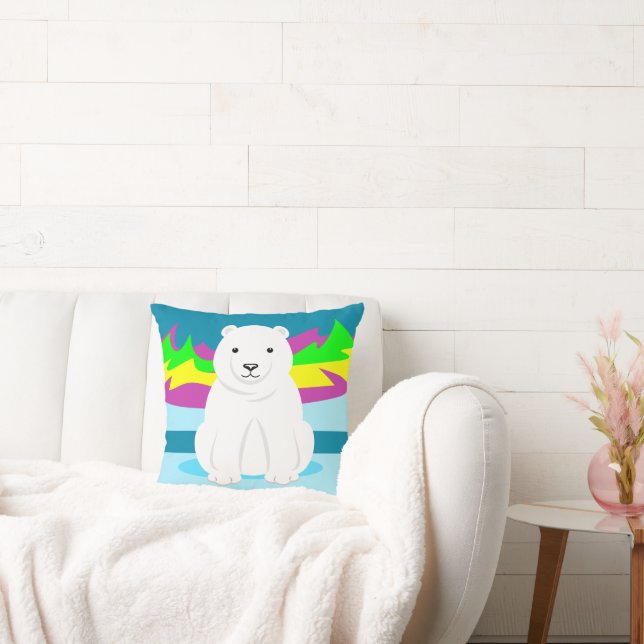 Almofada Decoração de quarto de crianças Ursos Polares (Sofá)