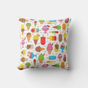Almofada Decoração de quarto de meninas com padrão de sorve