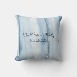 Almofada Decoração de Sala de Estar com Aquarela Azul Empoe