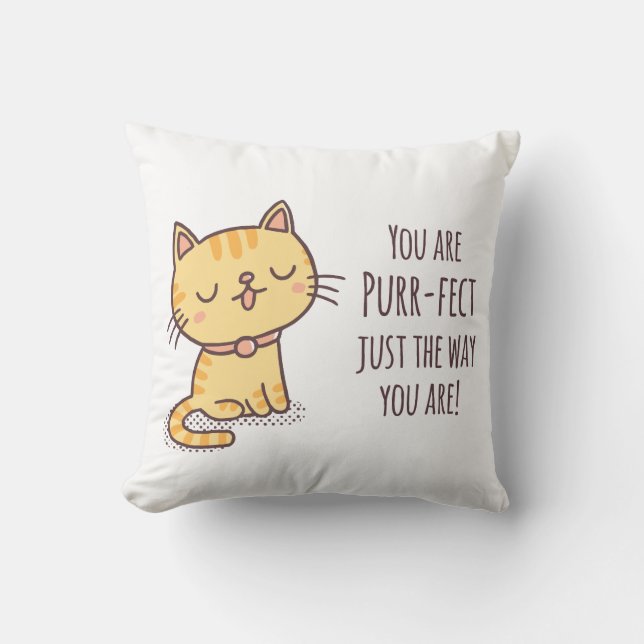 Almofada Decoração de Sala Purrfeita Do Jeito Que Você É (Frente)