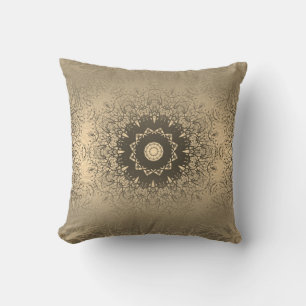 Almofada Decoração decorativa arábica de seda de bronze 