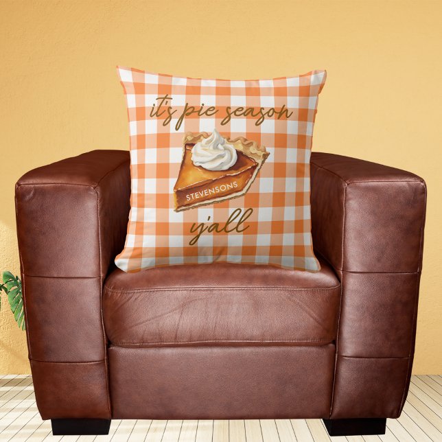Almofada Decoração Engraçada Rústica de Laranja Xadrez Tort (Criador carregado)