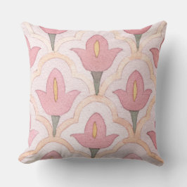 Almofada Decoração floral de cor aquosa azulejo espanhol co