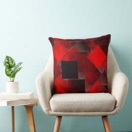 Almofada decoração geométrica abstrato preto vermelho