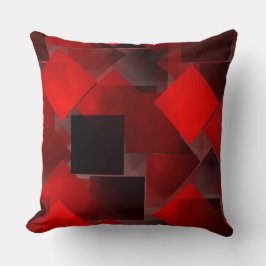 Almofada decoração geométrica abstrato preto vermelho