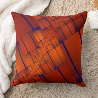 Almofada Decoração geométrica fractal vermelha