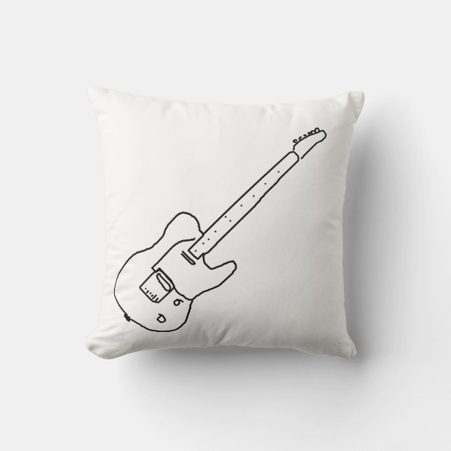 Almofada decoração-ideia da música da guitarra (Frente)