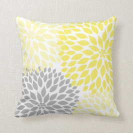 Almofada Decoração inicial da Cinza amarela Dahlia