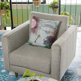 Almofada Decoração inicial vitoriana da efemera floral