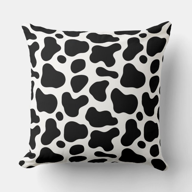 Almofada Decoração moderna de abstrato preto e branco (Frente)