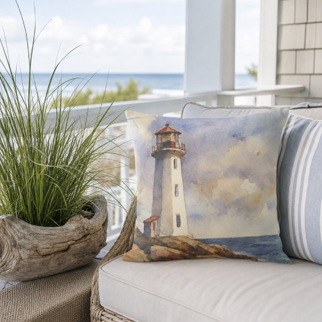 Almofada Decoração Náutica de Farol Costeiro para Casa (Criador carregado)