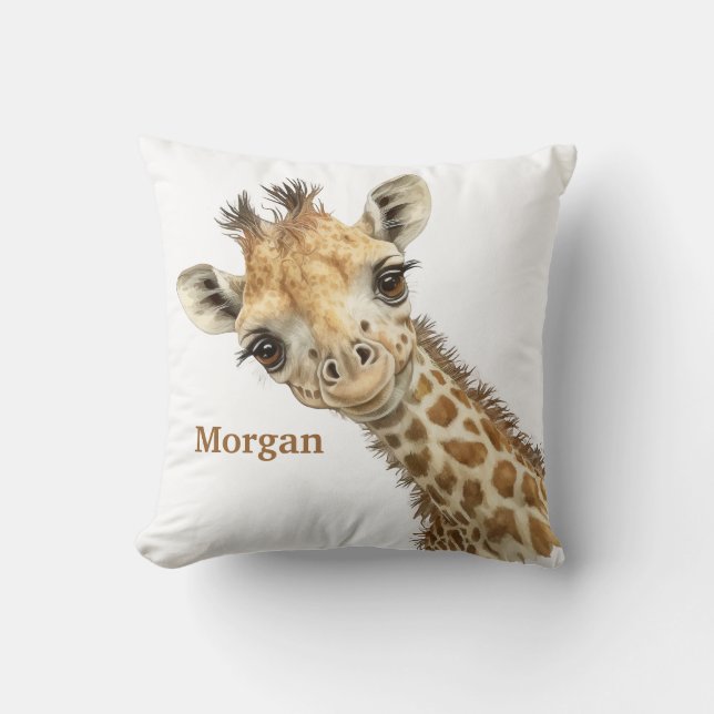 Almofada Decoração Personalizada de Berçário de Girafa para (Frente)