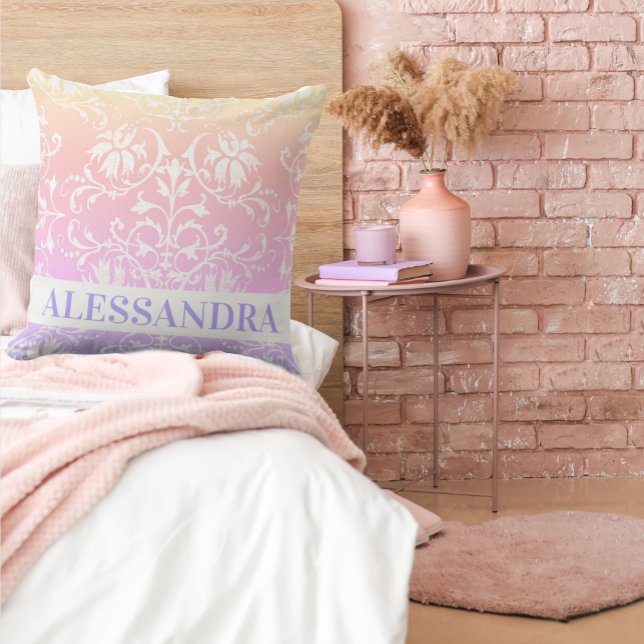 Almofada Decoração Rainbow Damask Girls (Criador carregado)