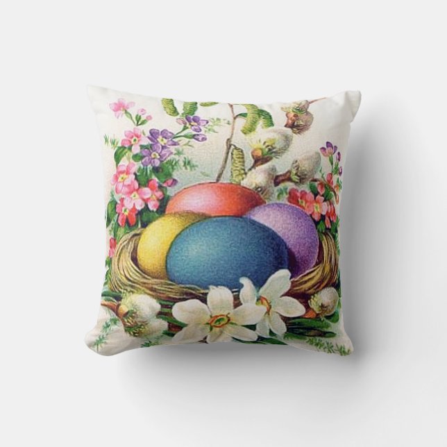 Almofada Decoração retro bonito do feriado dos ovos da (Frente)