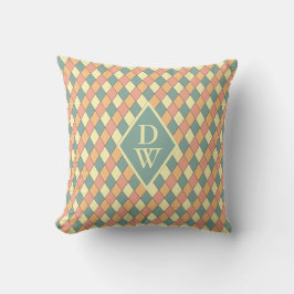 Almofada Decoração Retro Harlequin Monograma Diamante para 