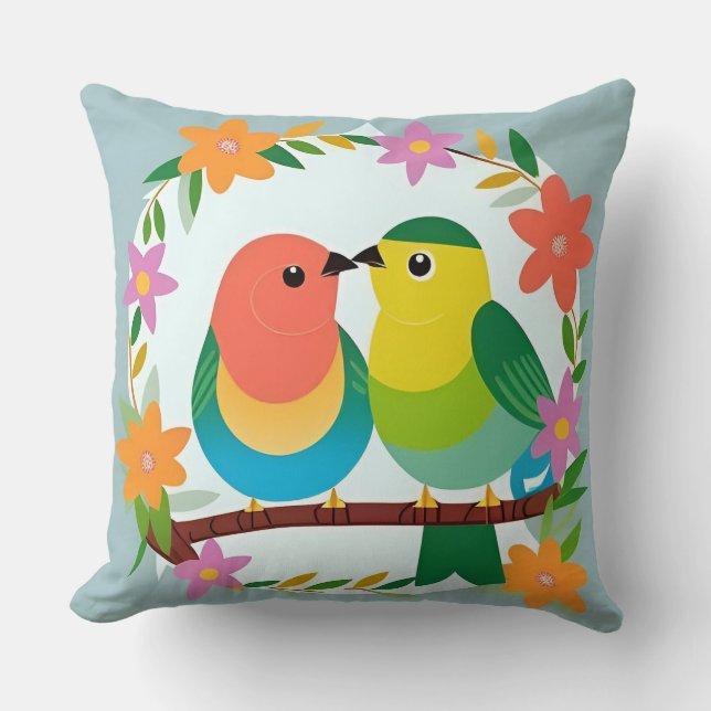 Almofada Decoração Romântica de Casa para a Primavera com P (Frente)