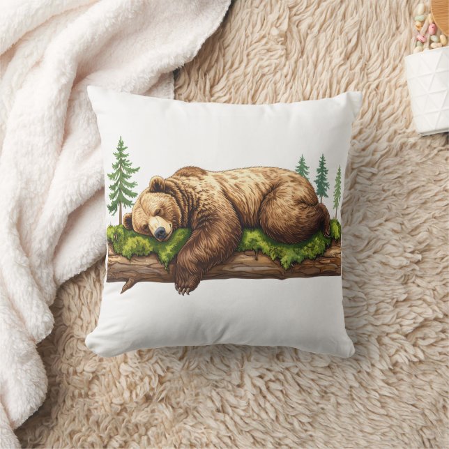 Almofada Decoração Rústica de Cabana na Floresta com Urso P (Cobertor)