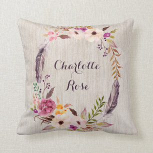 Almofada Decoração selvagem floral do berçário do bebé de